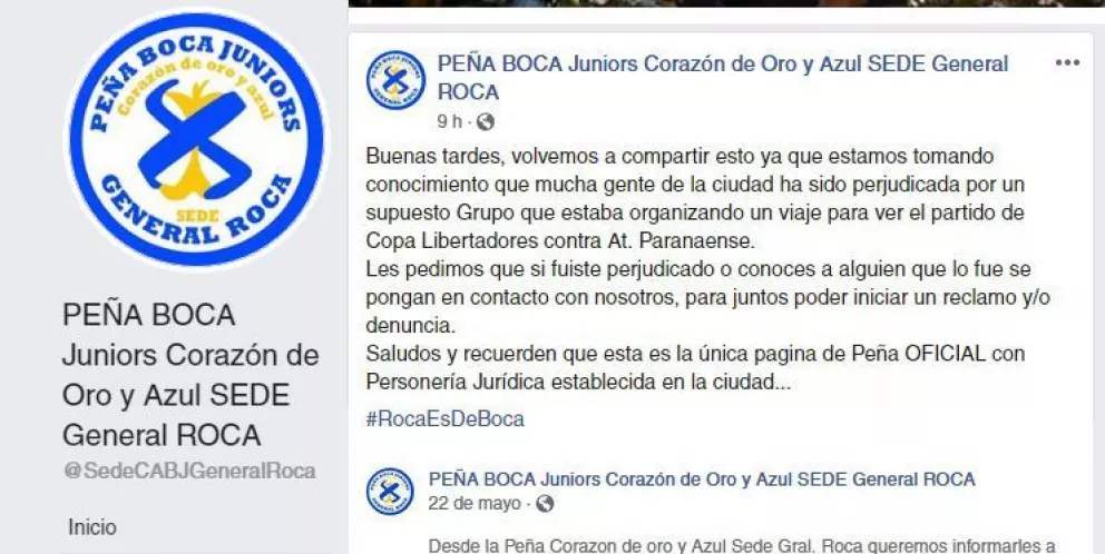 Estafaron a hinchas de Boca con un viaje