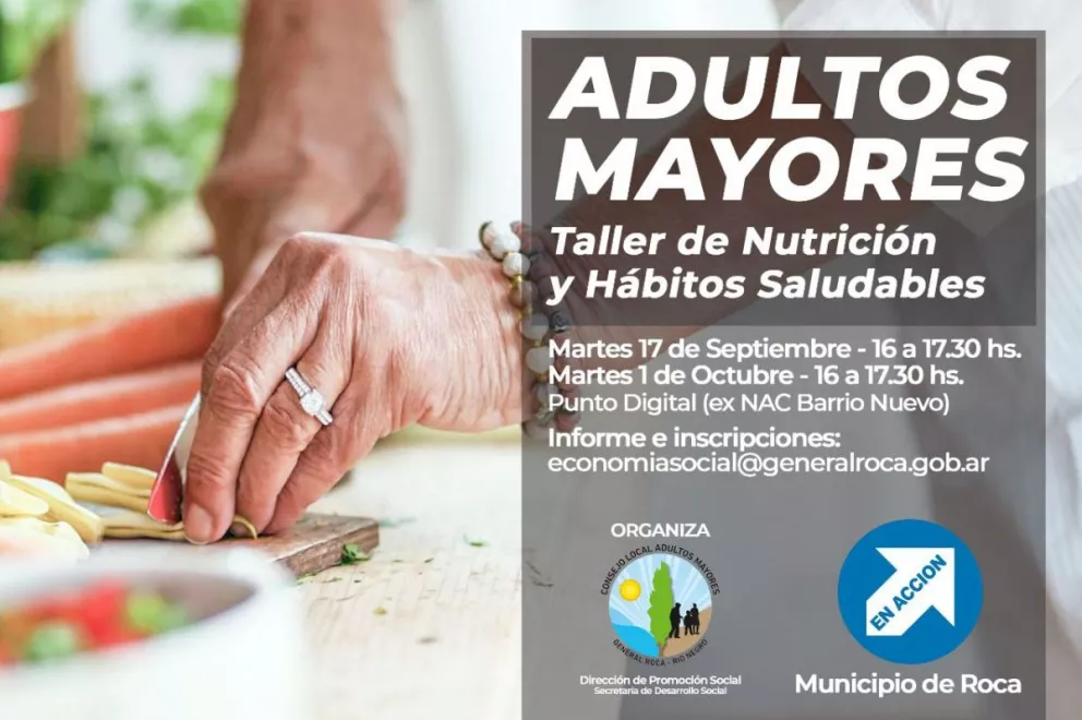 Nutrición para adultos mayores: invitan a talleres gratuitos