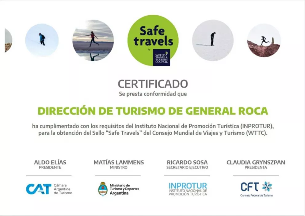 Roca obtuvo el sello “Safe Travels” de destino seguro