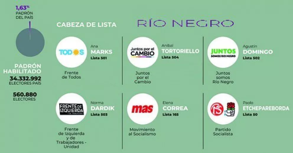 Perfiles de los candidatos a diputados nacionales en Río Negro